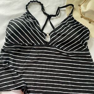 time and tru women stripes padded one piece swimsuit size 3xl